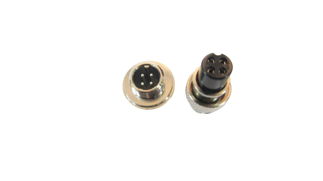 Авиационный разъём GX12, 4PIN, d=12mm (папа с фланцем)