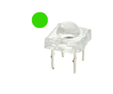 Светодиод " Пиранья " зеленый, с линзой 5 мм 
