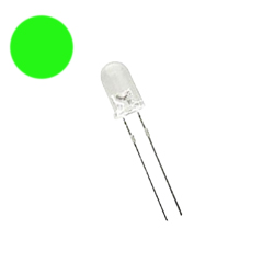 Светодиод 3 мм прозрачный зеленый