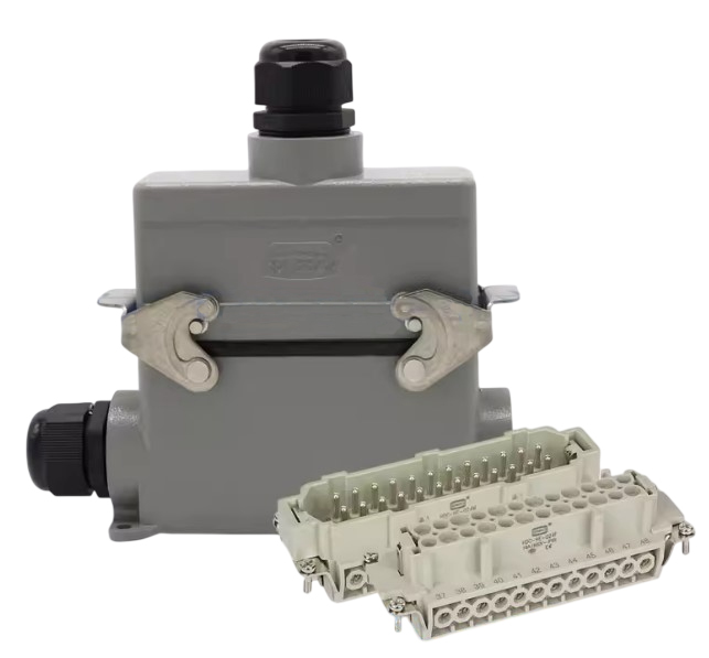 Разъем промышленный соединительный HE-024-4-PG21 (мама-папа)