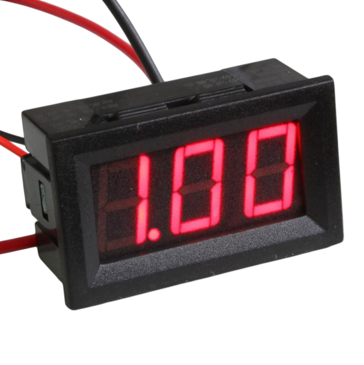 Цифровой амперметр в корпусе DC 0-1A, 47х28мм (красный)