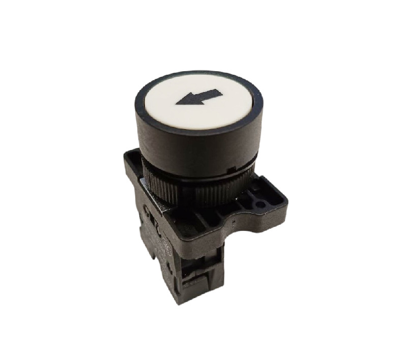 Кнопка без фиксации XB2-BA3341, 220V, белая со стрелкой (NO) (Пластиковая рамка)