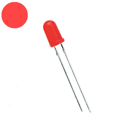 Светодиод 3 мм диффузный красный