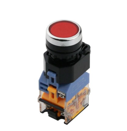 Кнопка с фиксацией LA38-11DT красная с подсветкой (NO/NC)