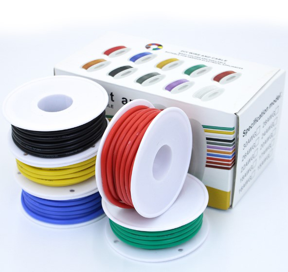 Набор проводов AWG20 - 0.5 (силиконовый) в коробочке , 5 цветов по 10 метров