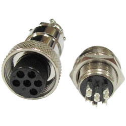 Авиационный разъём GX12, 6PIN, d=12mm