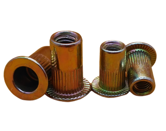 Заклепка резьбовая M10 x 21mm с цилиндрическим бортиком, с насечками, цинк
