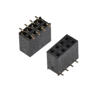 Двухрядная линейка SMD 2*4 pin, папа, 2,54 мм, черный