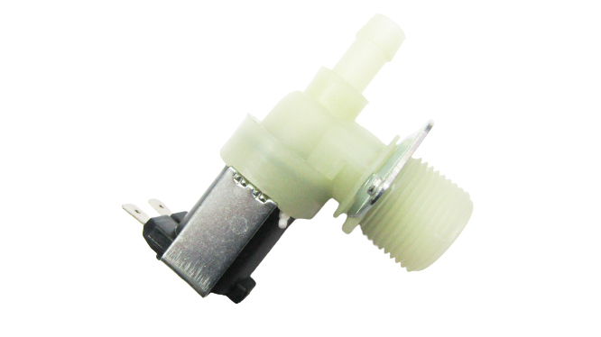 Электромагнитный клапан угловой AC220V (подключение вх 3/4 - вых под трубку 10 мм)