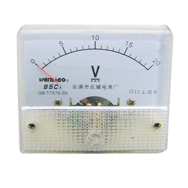 Аналоговый вольтметр 85C1, DC 0-20V, 63х55мм