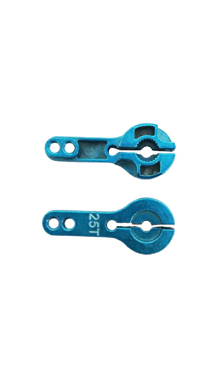 Рычаг (качелька) сервопривода 25T, голубой, алюминий