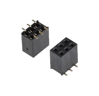 Двухрядная линейка SMD 2*3 pin, папа, 2,54 мм, черный