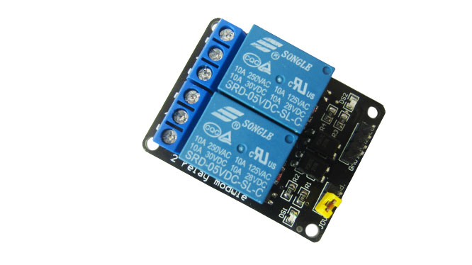 Модуль с двумя реле 5V, 10A (гальваническая развязка)