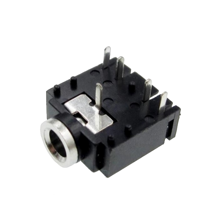 Гнездо пластиковое 3.5 стерео (mini jack) на плату черное