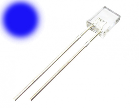 Светодиод прямоугольный, синий,прозрачный 4х3х1.8 мм