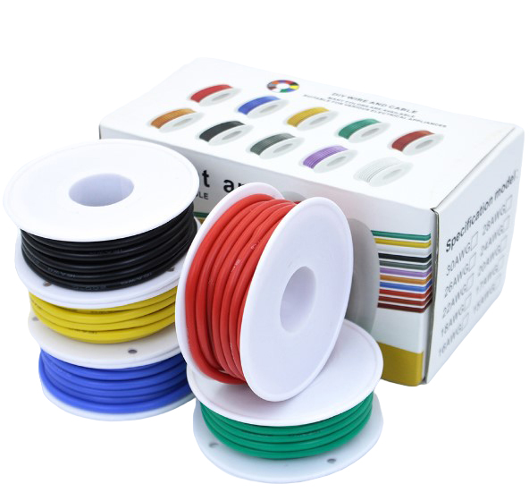 Набор проводов AWG22 - 0.3 (силиконовый) в коробочке, 5 цветов по 10 метров