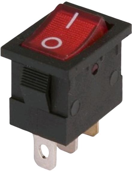 Выключатель KCD5-3N, красный ( с подсветкой)