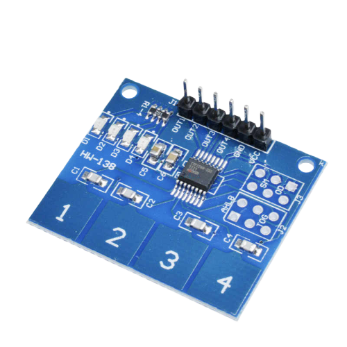 Сенсорная (ёмкостная) клавиатура 1х4 на базе TTP224