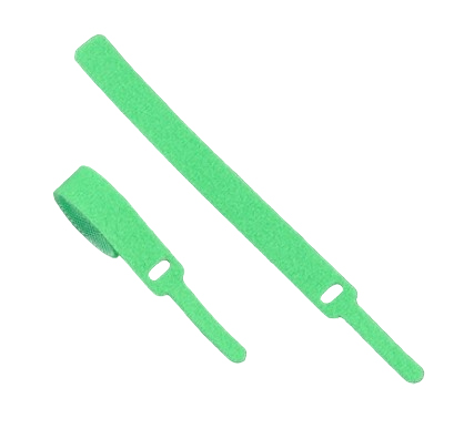 Стяжка липучка 145 мм для проводов, зеленая