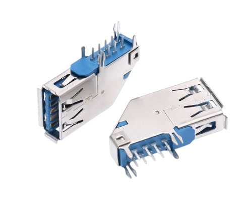 Гнездо USB 3.0 90° на плату (контакты сбоку)