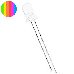 Светодиод 3 мм прозрачный RGB, плавно меняющий цвет свечения