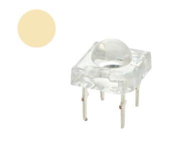 Светодиод " Пиранья " белый теплый, с линзой 5 мм 