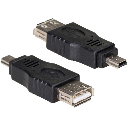 Переходник гнездо USB - штекер mini USB 5 pin