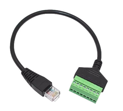 Переходник разъем RJ45 -  клеммная колодка 8pin, 30 см