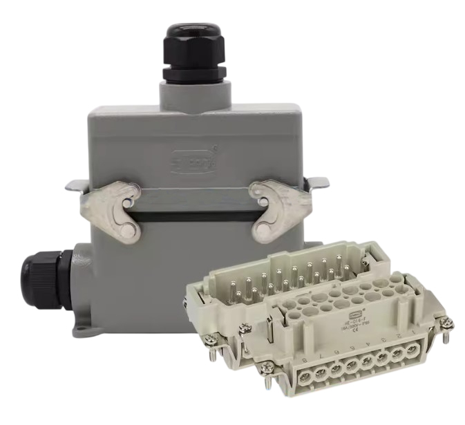 Разъем промышленный соединительный HE-016-4D-PG21 (мама-папа)