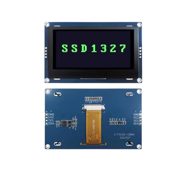 Дисплей OLED 2.7" 128×64 зеленый на SSD1327 (I2C)