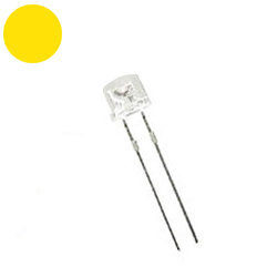 Светодиод 5 мм прозрачный желтый (низкий)