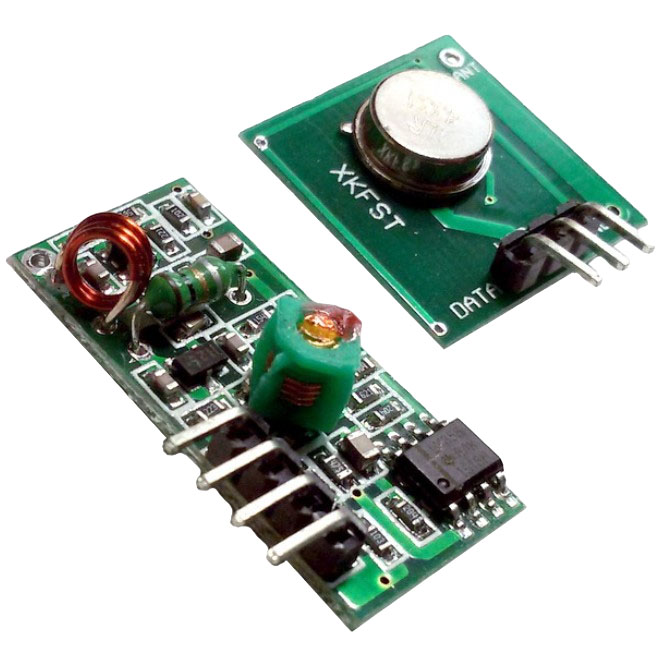 Передатчик (без антенны) + приёмник последовательной передачи данных. 433МГц