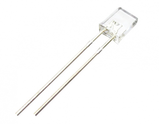 Светодиод прямоугольный, белый,прозрачный 4х3х1.8 мм