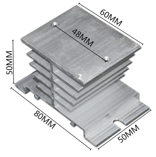 Радиатор для реле типа SSR, 80×50×50мм