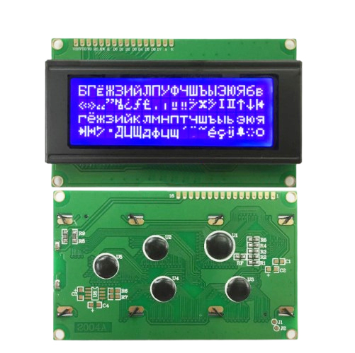 LCD дисплей 2004А символьный с синей подсветкой (русский язык)