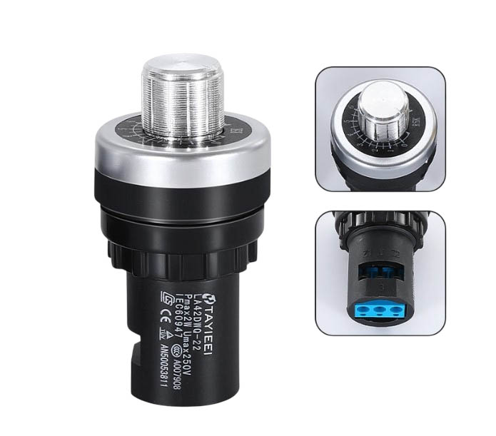 Переменный резистор (потенциометр) LA42DWQ (5 КОм) с металлической ручкой