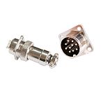 Авиационный разъём GX16, 10PIN, d=16mm (папа с квадратным фланцем)
