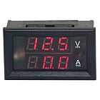 Ампервольтметр DC 0-100V 1A, 48х29мм (красный A, красный V)